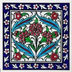 10x10 cm Çini Pano - KÇ155 Kobalt